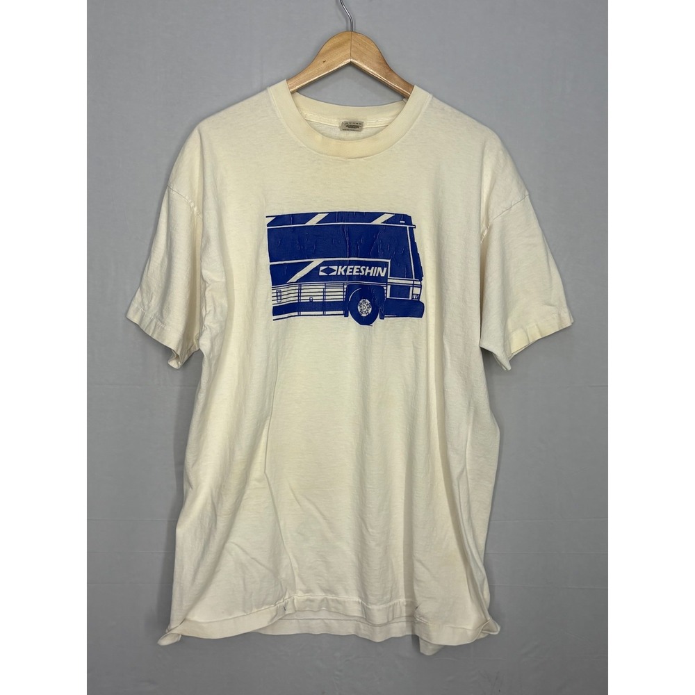 Keeshin Charter Service Graphic T-Shirt Mens White 2XL Vintage Fruit Of The Loom